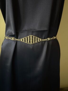 Crystal Rhinestone Waist Chain Belt - Silver Glam